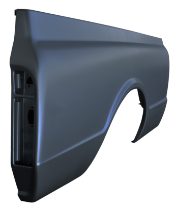 67 style CUSTOM BEDSIDE W/O STAKE POCKET OR MARKER HOLES, PASSENGER SIDE (fits 67-72)
